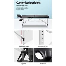 Load image into Gallery viewer, Zenses 2 Fold Portable 55cm Wide Aluminium Massage Table - Black
