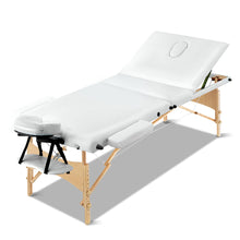 Load image into Gallery viewer, Zenses 3 Fold Portable 70 cm Wide Wood Massage Table - White
