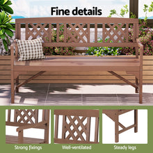 Load image into Gallery viewer, Sturdy and durable Wooden 3 Seater Garden Bench - Natural
