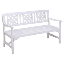 Load image into Gallery viewer, Sturdy and durable Wooden 3 Seater Garden Bench - White
