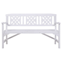 Load image into Gallery viewer, Sturdy and durable Wooden 3 Seater Garden Bench - White
