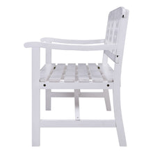 Load image into Gallery viewer, Sturdy and durable Wooden 3 Seater Garden Bench - White
