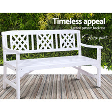 Load image into Gallery viewer, Sturdy and durable Wooden 3 Seater Garden Bench - White
