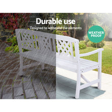 Load image into Gallery viewer, Sturdy and durable Wooden 3 Seater Garden Bench - White
