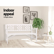 Load image into Gallery viewer, Sturdy and durable Wooden 3 Seater Garden Bench - White
