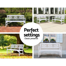 Load image into Gallery viewer, Sturdy and durable Wooden 3 Seater Garden Bench - White
