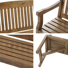 Load image into Gallery viewer, Handcrafted Wooden 3 Seater Garden Bench - Natural
