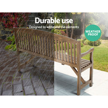 Load image into Gallery viewer, Handcrafted Wooden 3 Seater Garden Bench - Natural
