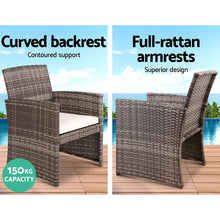 Load image into Gallery viewer, Gardeon Rattan Furniture Outdoor Lounge Setting Wicker Dining Set w/Storage Cover Mixed Grey
