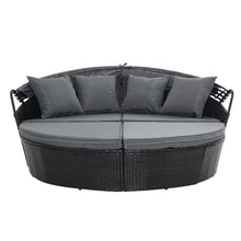 Load image into Gallery viewer, large Outdoor Wicker Rattan Set Day Bed - Black
