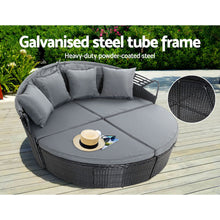 Load image into Gallery viewer, large Outdoor Wicker Rattan Set Day Bed - Black
