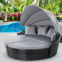 Load image into Gallery viewer, large Outdoor Wicker Rattan Set Day Bed - Black
