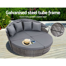 Load image into Gallery viewer, Large Outdoor Wicker Rattan Set Day Bed - Grey
