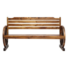 Load image into Gallery viewer, Rustic looks Wooden Wagon Chair 3 Seat Garden Bench
