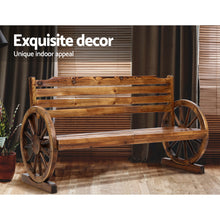 Load image into Gallery viewer, Rustic looks Wooden Wagon Chair 3 Seat Garden Bench
