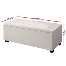 Load image into Gallery viewer, Storage Ottoman - Beige Large Fabric
