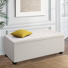 Load image into Gallery viewer, Storage Ottoman - Beige Large Fabric
