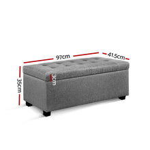 Load image into Gallery viewer, Storage Ottoman - Light Grey Large Fabric
