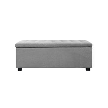 Load image into Gallery viewer, Storage Ottoman - Light Grey Large Fabric
