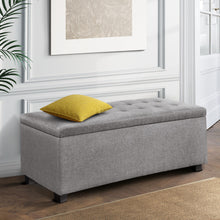 Load image into Gallery viewer, Storage Ottoman - Light Grey Large Fabric
