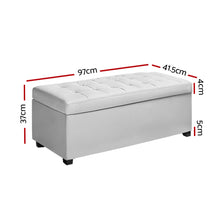 Load image into Gallery viewer, Storage Ottoman - White Large PU Leather
