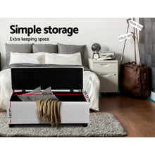 Load image into Gallery viewer, Storage Ottoman - White Large PU Leather
