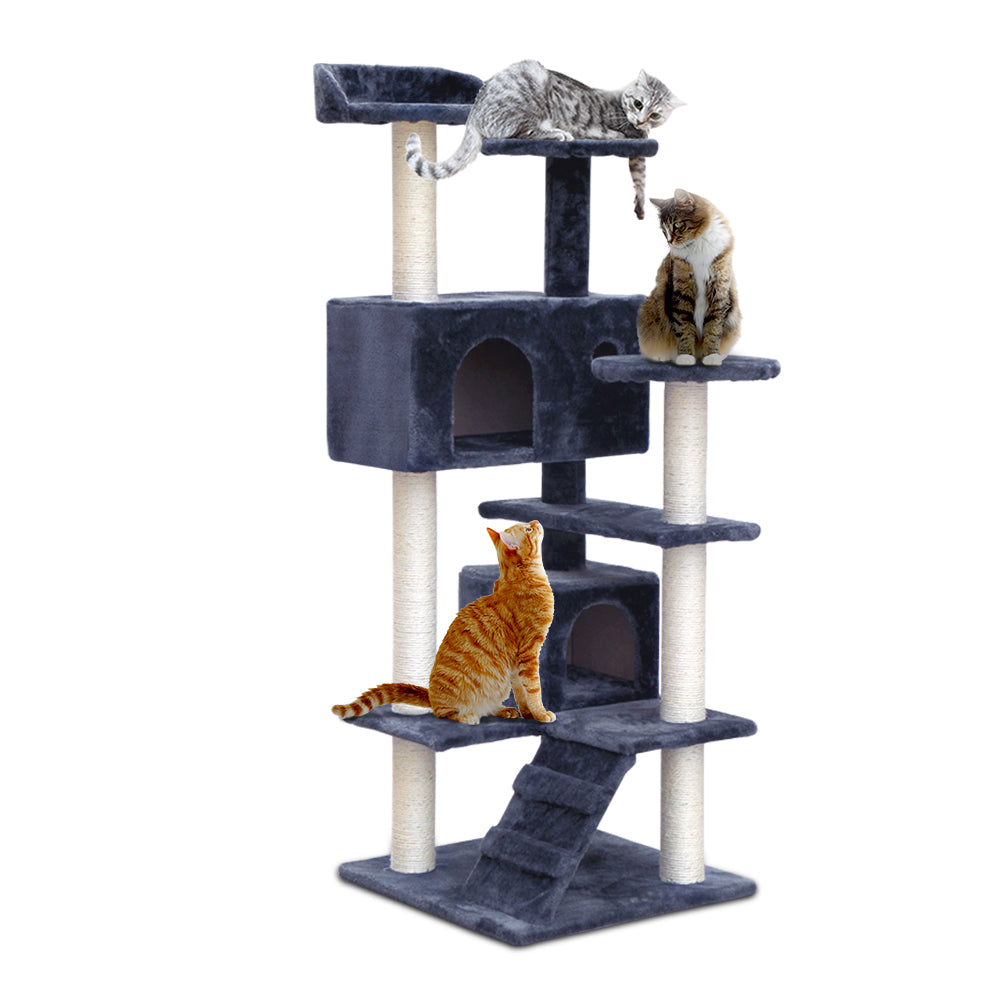 134cm Pet Scratching Post - Wood Dark Grey