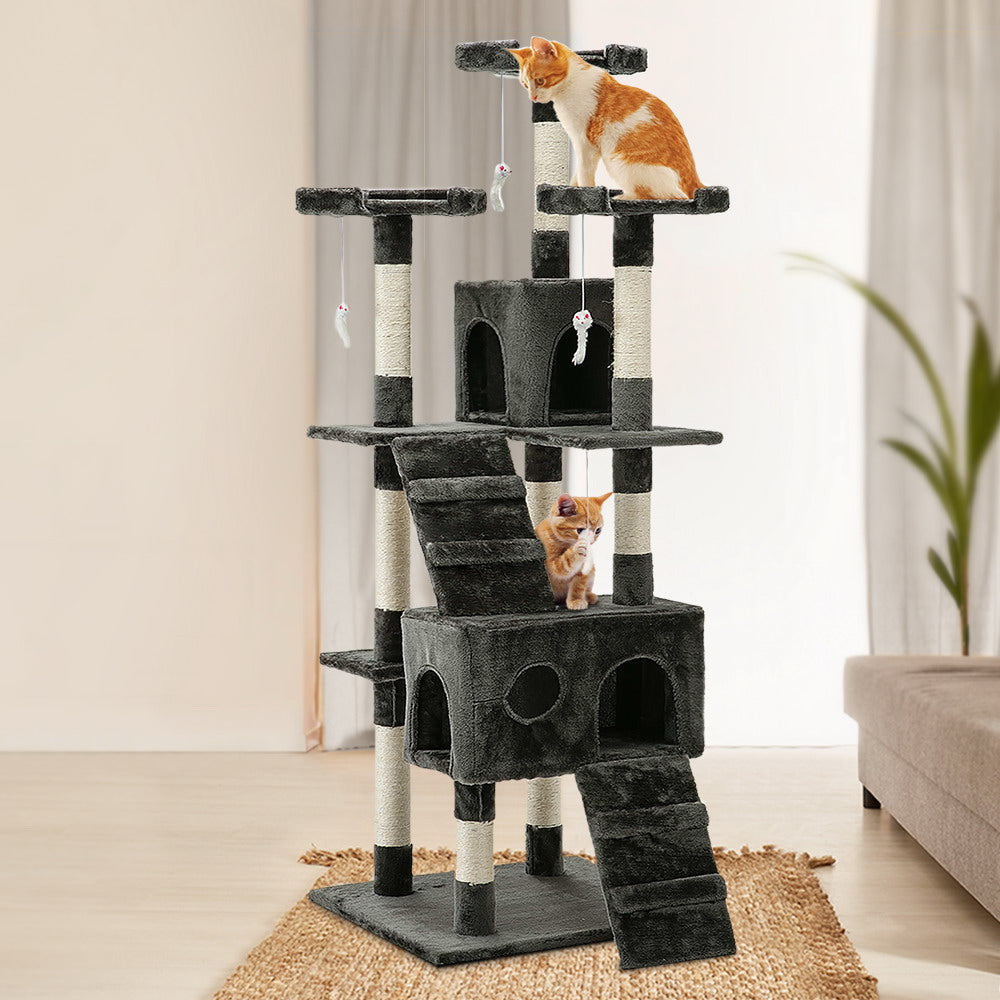 180cm Pet Scratching Post - Wood Dark Grey