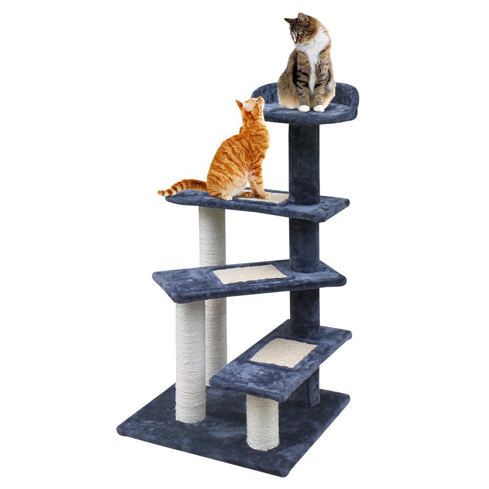 100cm Pet Scratching Post - Wood Steps Dark Grey