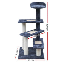 Load image into Gallery viewer, 100cm Pet Scratching Post - Wood Steps Dark Grey
