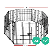 Load image into Gallery viewer, i.Pet 2x30&quot; 8 Panel Dog Playpen Pet Fence Exercise Cage Enclosure Play Pen
