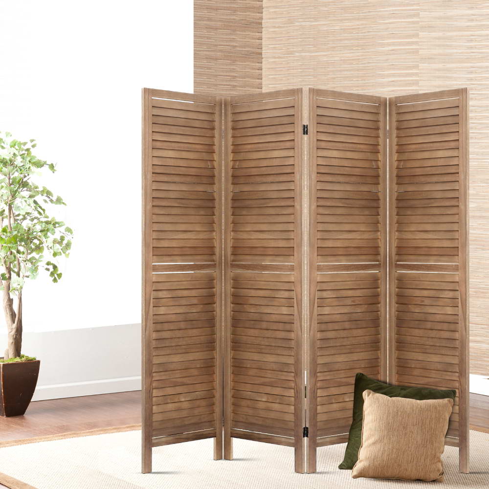 4 Panel Brown Room Divider