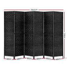 Load image into Gallery viewer, Artiss 6 Panel Room Divider Screen Privacy Timber Foldable Dividers Stand Black
