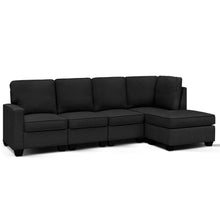 Load image into Gallery viewer, Modular Chaise Chair Suite Dark Grey 5 Seater Sofa Lounge Set
