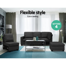 Load image into Gallery viewer, Modular Chaise Chair Suite Dark Grey 5 Seater Sofa Lounge Set
