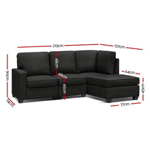 Load image into Gallery viewer, Modular Fabric Dark Grey 4 Seater Sofa Lounge Set
