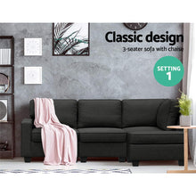 Load image into Gallery viewer, Modular Fabric Dark Grey 4 Seater Sofa Lounge Set
