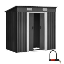 Load image into Gallery viewer, Durable Galvanized Steel Outdoor Storage Garden Shed 1.94x1.21M with Base
