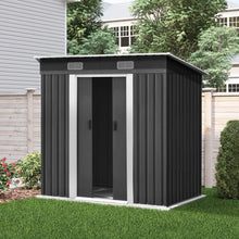 Load image into Gallery viewer, Durable Galvanized Steel Outdoor Storage Garden Shed 1.94x1.21M with Base
