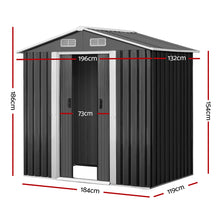 Load image into Gallery viewer, Durable Galvanized Steel Outdoor Storage Garden Shed 1.96X1.32M
