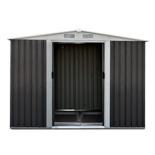 Load image into Gallery viewer, Durable Galvanized Steel Outdoor Storage Garden Shed 2.58X2.07M with Base
