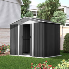 Load image into Gallery viewer, Durable Galvanized Steel Outdoor Storage Garden Shed 2.58X2.07M with Base
