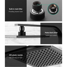 Load image into Gallery viewer, WElS 8&#39;&#39; Rain Shower Head Mixer Square High Pressure Wall Arm DIY Black
