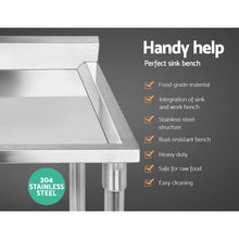 Load image into Gallery viewer, 100x60cm Commercial Stainless Steel Sink Kitchen Bench
