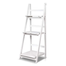 Load image into Gallery viewer, 3 Tier Wooden Book Shelves Ladder Stand White
