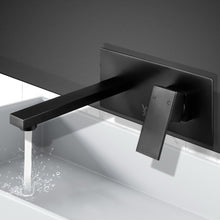 Load image into Gallery viewer, Bathroom Wall Mount Sink Brass Black Hot Cold Mixer Tap
