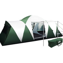 Load image into Gallery viewer, Weisshorn Family 12 Person Hiking Beach Tents (3 Rooms) Green Camping Tent
