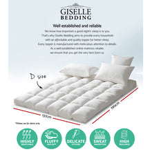 Load image into Gallery viewer, Giselle Double Mattress Topper Pillowtop 1000GSM Microfibre Filling Protector
