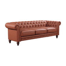 Load image into Gallery viewer, Luxurious Chesterfireld Style Button Tufted in Faux Leather 3+2 Seater Brown Sofa Lounge
