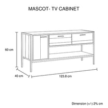 Load image into Gallery viewer, 123.8cm Classic Natural Wood Like Particle board Entertainment Unit in Oak Color
